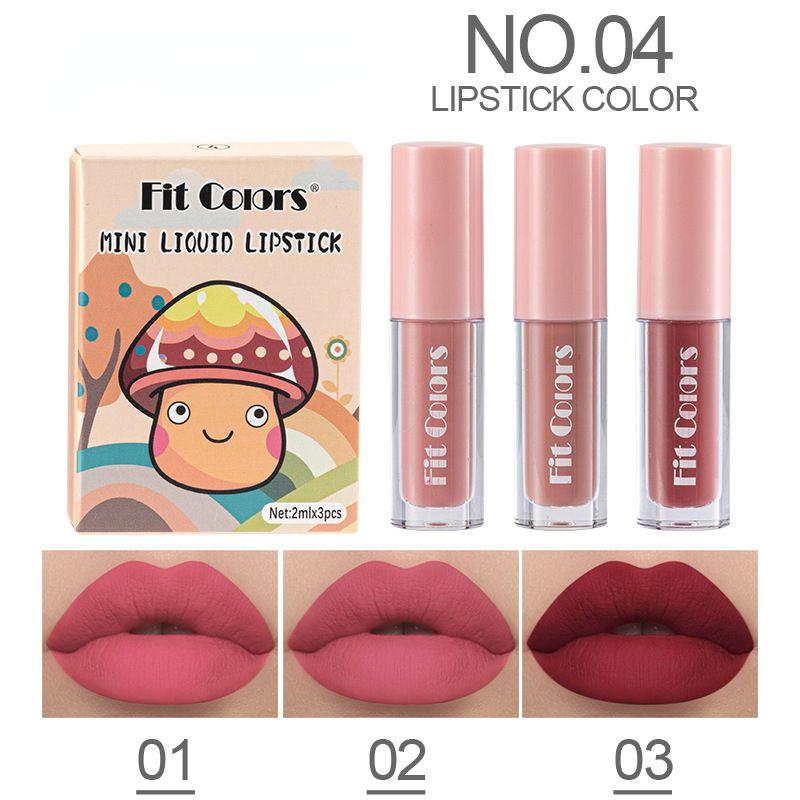 Lip Three-piece Set Moisturizing Matte Lip Plumping Liquid Lip Oil Matte Non-stick Cup Lip Gloss Lipstick Christmas Gift