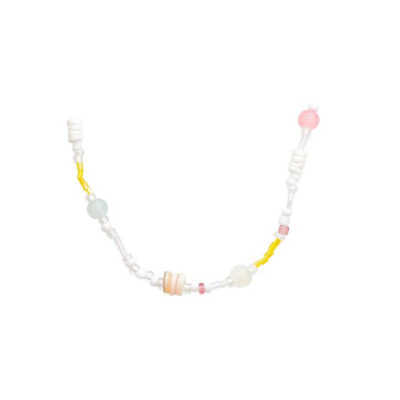 Farbenfrohe Kristallperlenkette: Leichter Luxus Xiaohongshu Stil Frische Schlüsselbeinkette für Damen