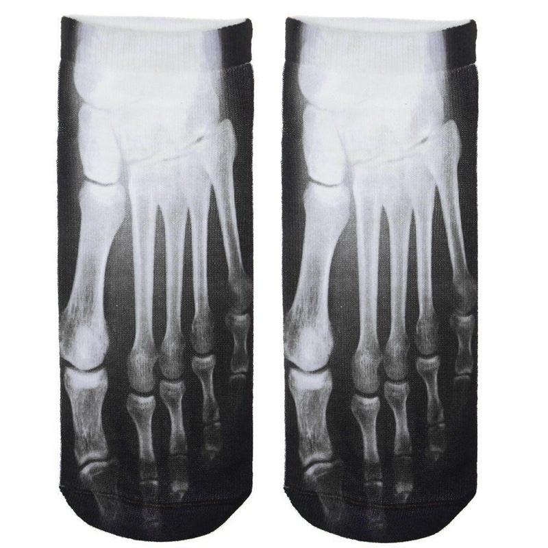 1 Pair Hallowmas Casual 3D Printed Low Cut Ankle Bone Socks Cotton for Mens/Womens funny socks