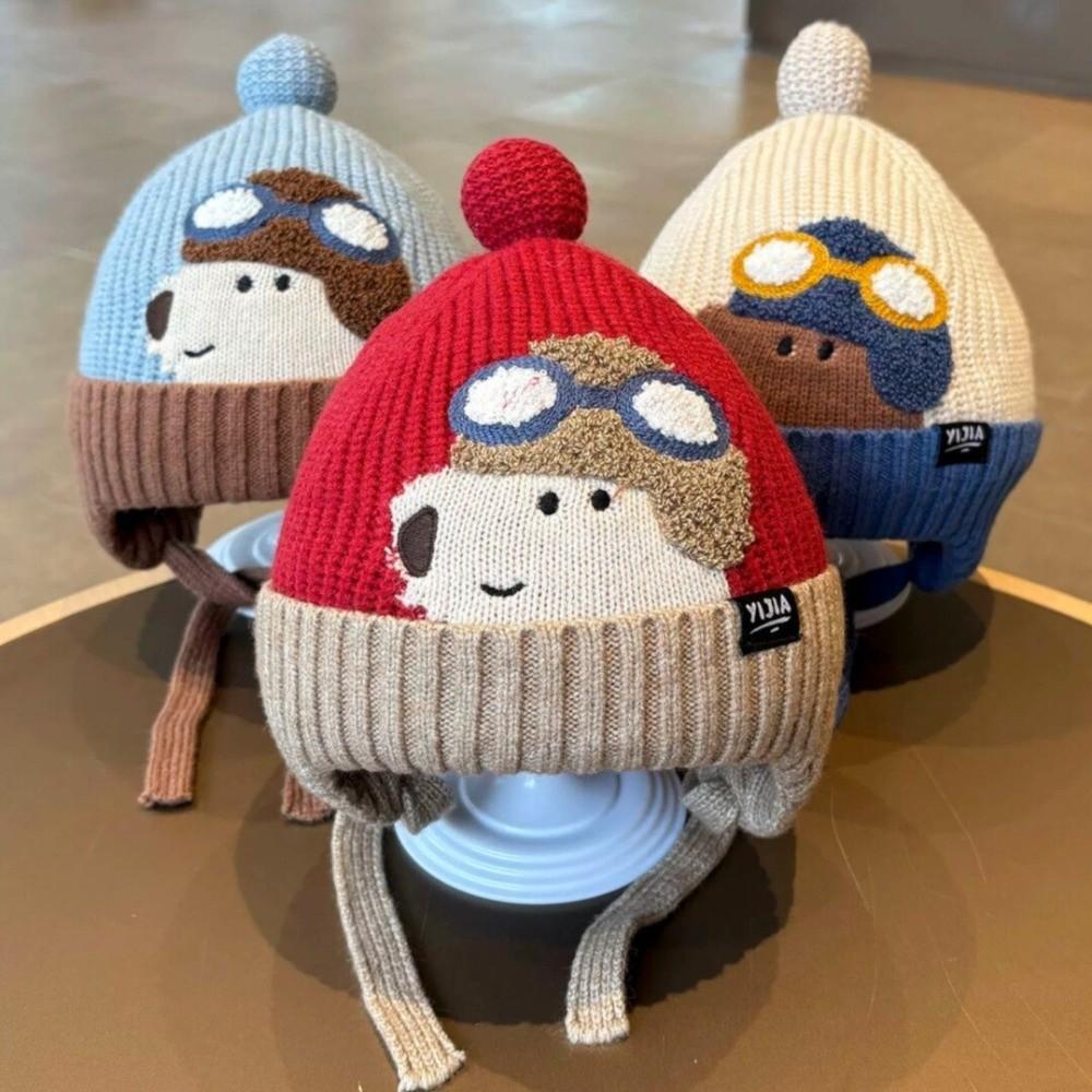 Cold Proof Children Hat Cute Cartoon Warm Knitted Hat New Ear Protection Hat  Children