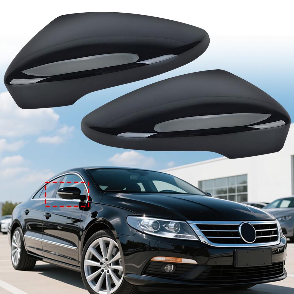 2x Car Rearview Side Mirror Cover Mirror Guard Covers Door Mirror Covers Caps for Volkswagen CC Scirocco 2009-2017/Eos 2009-2016