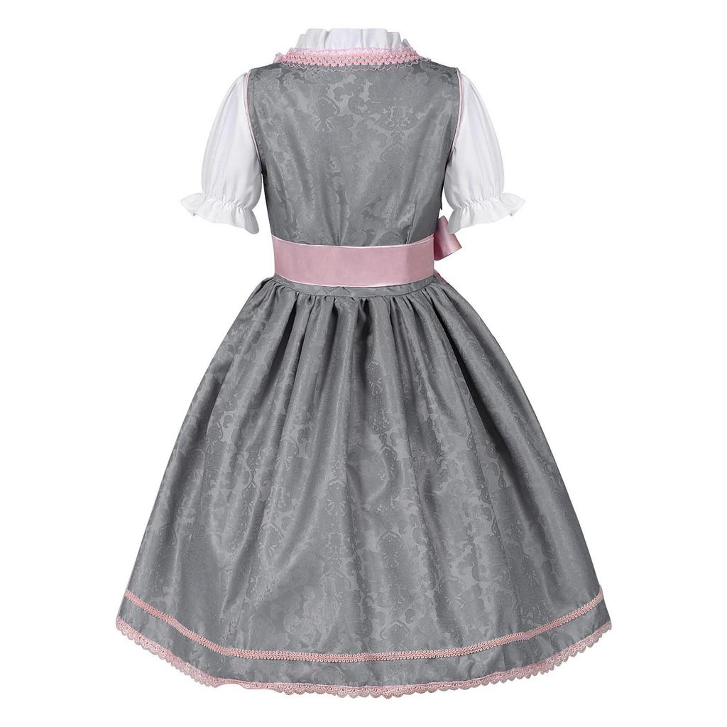 Spring/Summer 2025 European and American Women's Maid Costume Beer Girl Lace-Up Dress Set