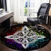 1pc Celtic Mandala Office Round Area Rug, Indoor Mat Suitable For Office, Under Office Chairs Bedroom Living Room Home Decor, Room Deco
