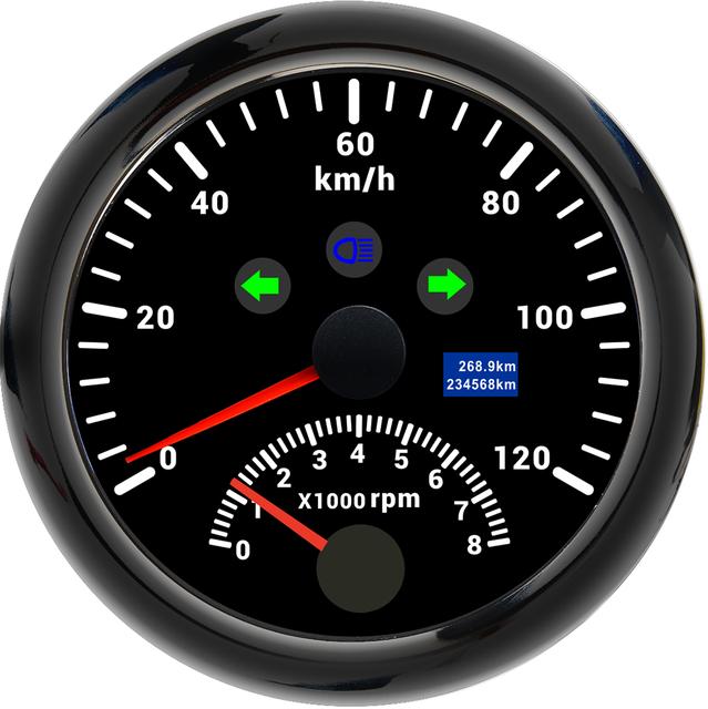 New 85mm Digital Car Truck Boat GPS Speedometer Gauge 0-200KM/H 0-120kmh Speed Meter Tachometer 8000RPM for Car Boat ATV 9-32V