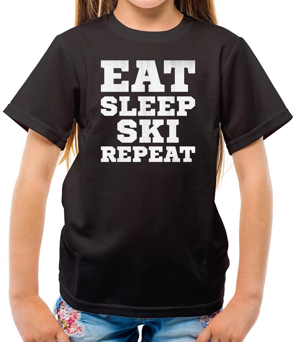 

Eat Sleep Ski Repeat - Kids T-Shirt - Skier - Skiing - Snow - Holiday - Winter 120