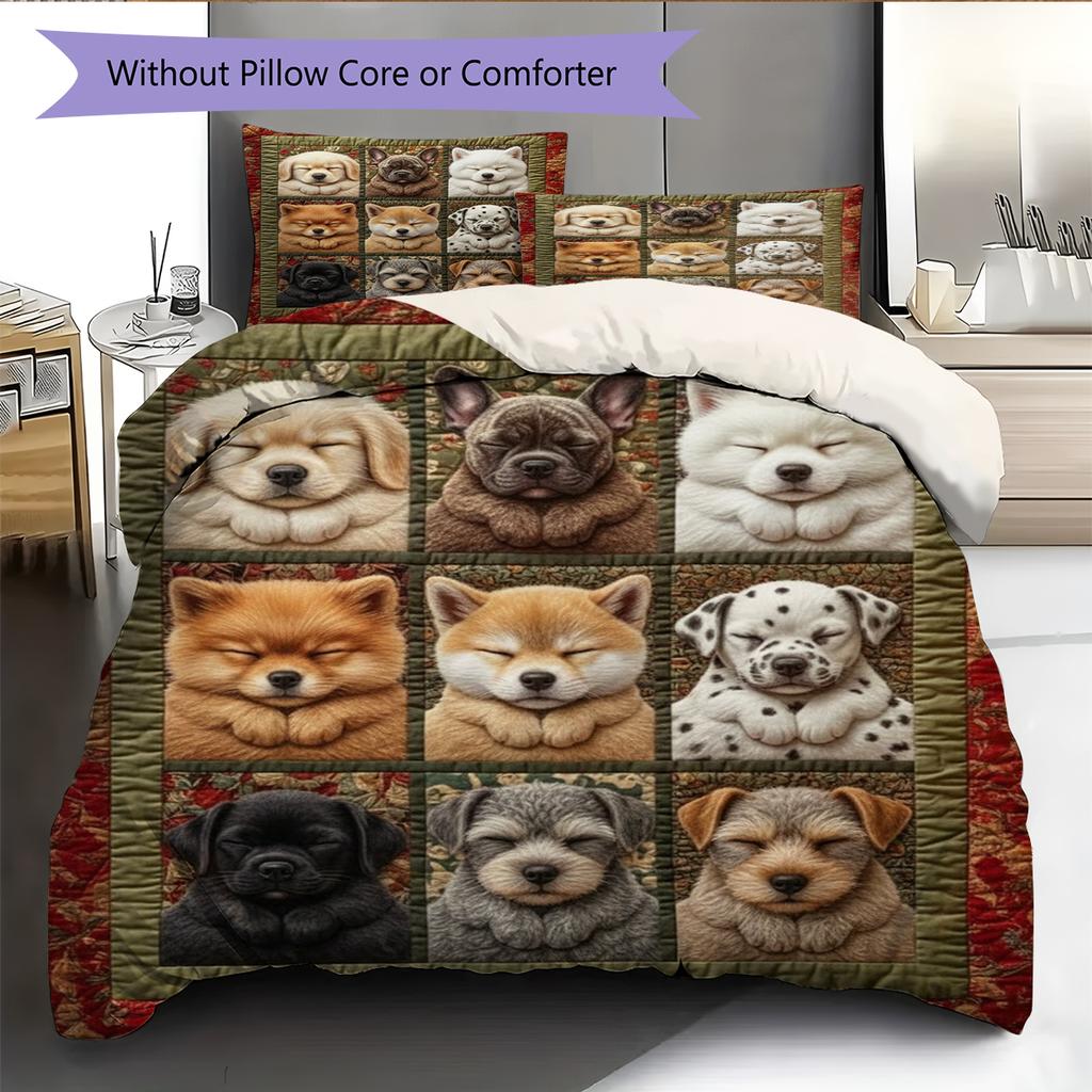 Cartoon Pattern Bedding Quilt Set Quilt Cover Pillowcase Home Decoration Birthday Gift (1 * Duvet Cover + 2 * Pillowcase, Without Core)