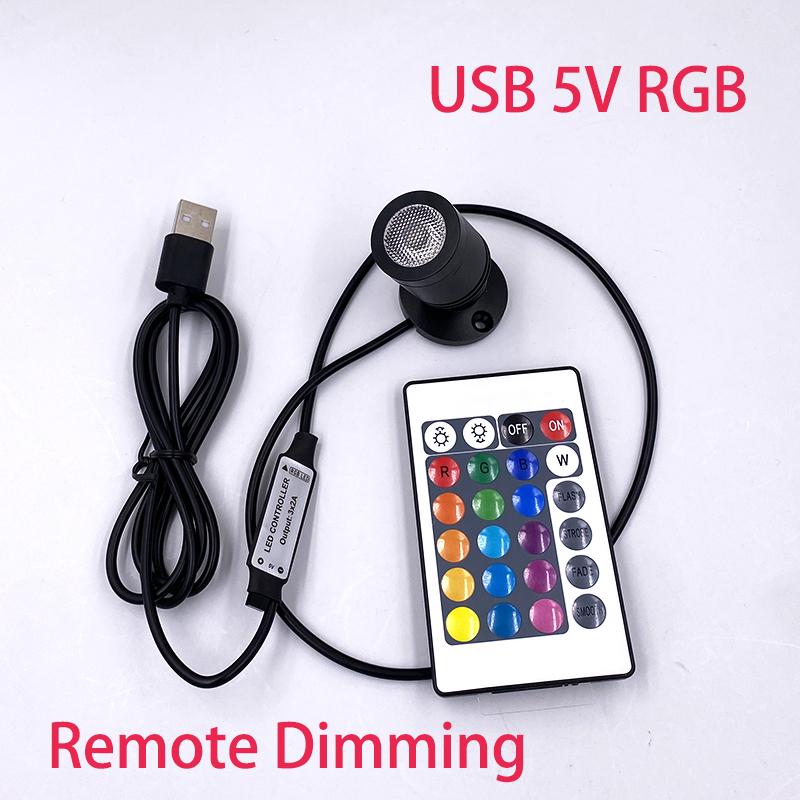 Mini Rgb Usb 5V Led Spot Light 1W 3W Surfa Mounted Cabinet Showcase Counter Jewelry Lamp Rotatable Angle iling Mini Spotligh 3w&Silver