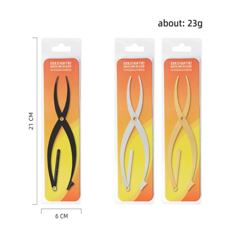 1 Pcs Black Gold Silver Proportional Stainless Steel Ruler Eyebrow Stencils Golden Ratio Measure Microblading Positioning Tool