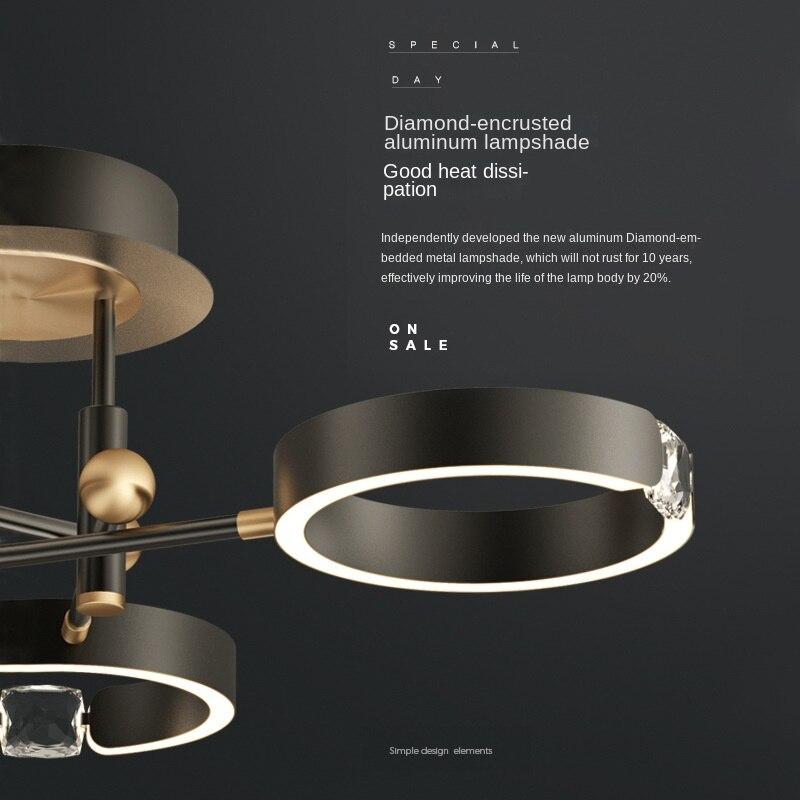 Modern Minimalist Nordic Living Room Chandelier Diamond Ring Bedroom Ceiling Lamp