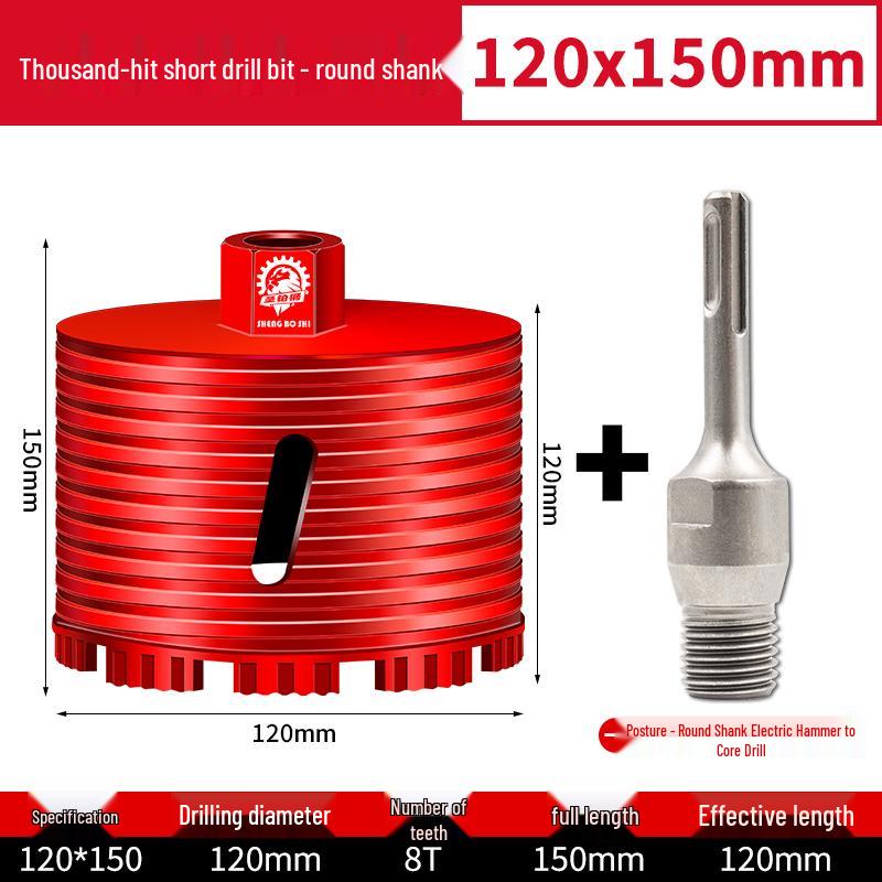 Compact Electric Hammer Water Drill Bit Set for Sharp Hole Opening in Range Hood, Wire Box, and Wall.