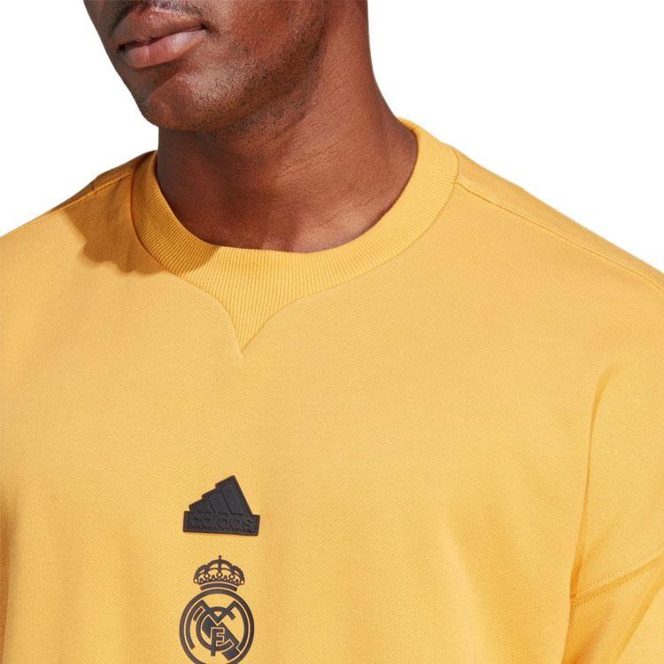 Adidas Real Madrid Sweatshirts Men's Yellow Crew Neck Moderate Regular HY0631