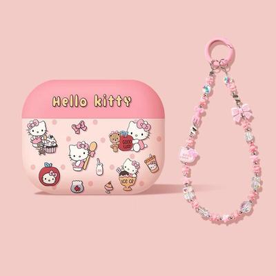 Pink Hello Kitty AirPods Case with Metal Cat Bow Strap