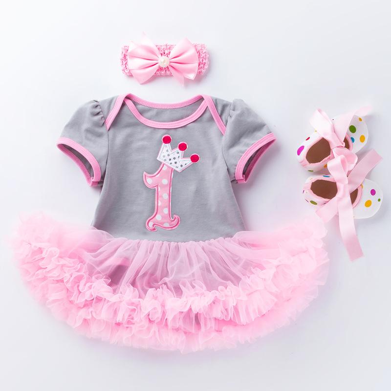 "New Summer Pink Cake Dress & Shoes Set for Baby Girls (0-2 Years)"
