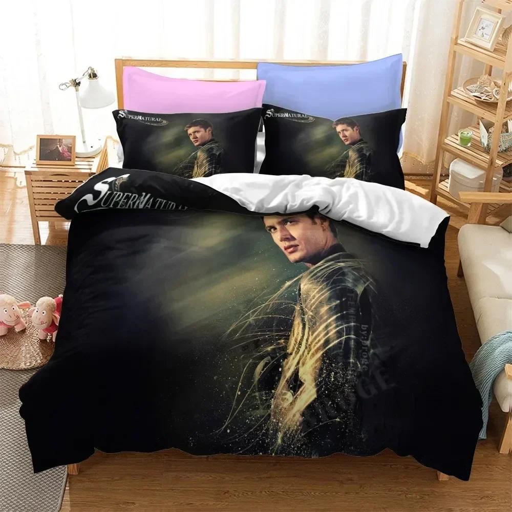 Popular Tv Show Supernatural 3D Print Luxury Bedding Set Printed Duvet Cover Pillowcase Single Double Queen Super King Size Sets
