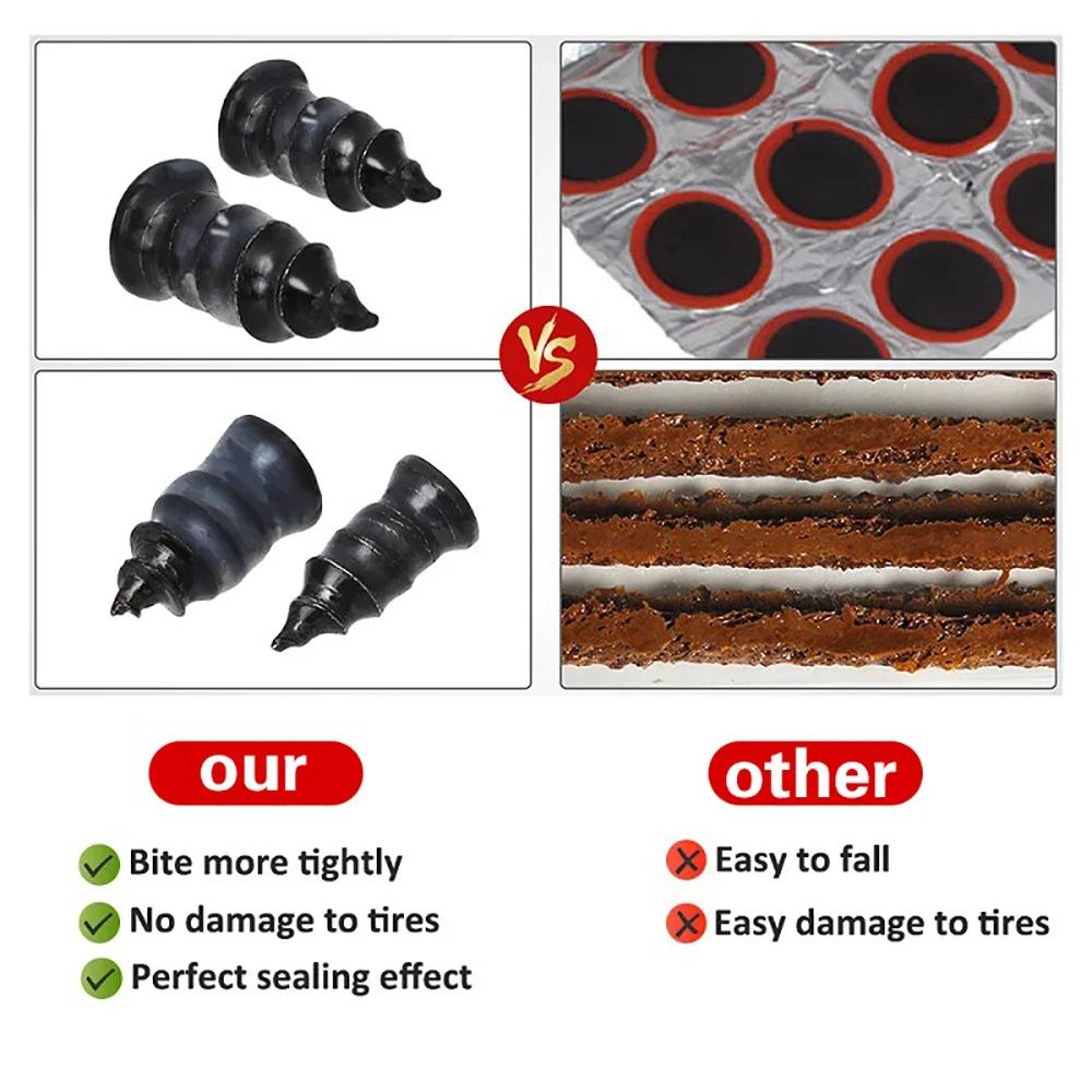 Car Tyre Repair Rubber Nail Set Universal Tire Screw Tubeless Repair Tools Accessories Kit for Motorcycle Truck