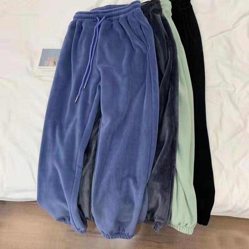 Women's Wide-leg Pants Fashion Casual Corduroy Trousers High Waist Loose Casual Chenille Track Pants