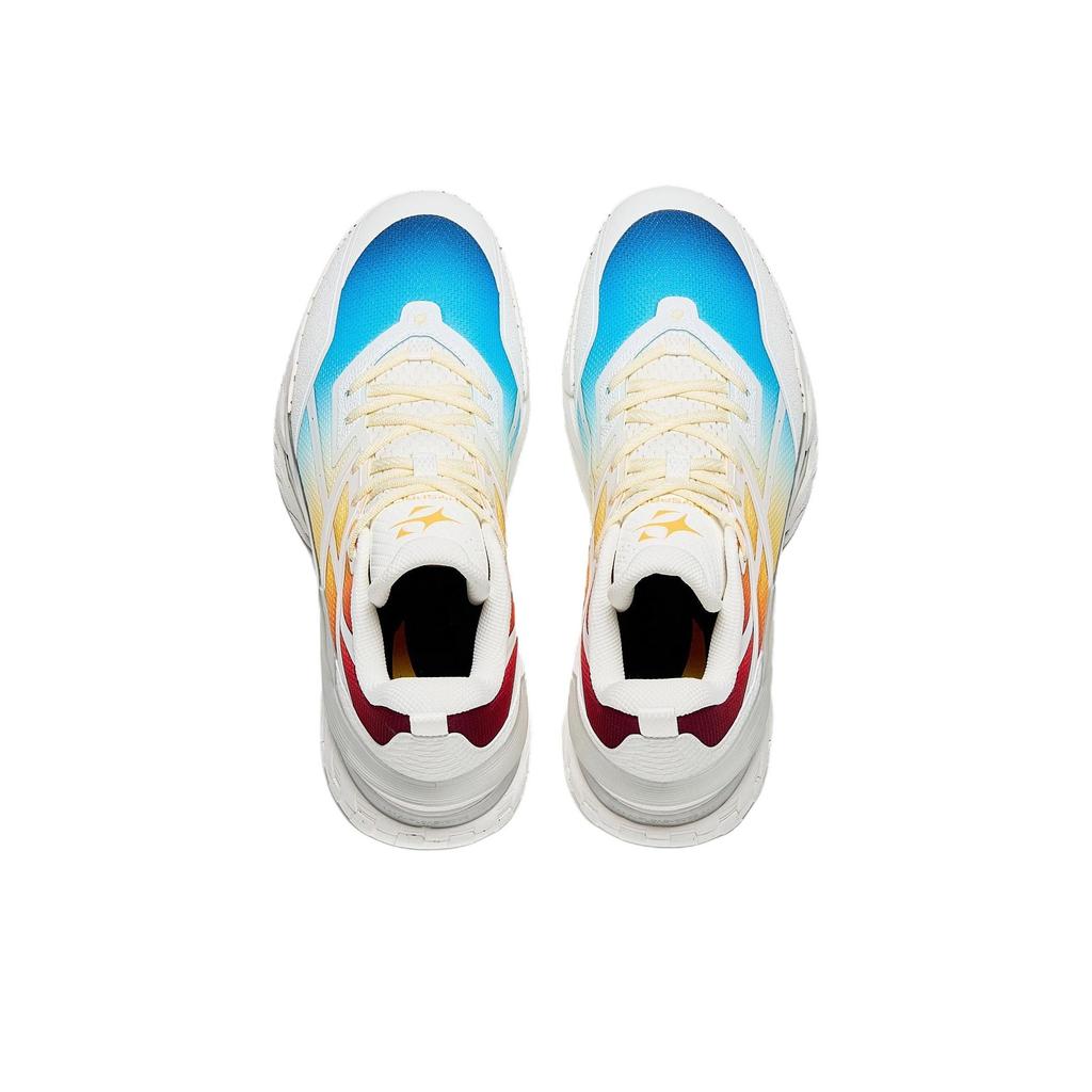 Anta Air Zone 6 Rainbow Concrete Nemesis Outdoor Shock Absorption Anti-Slip Low-Top Basketball Shoes Men Sneaker White Blue Yellow 912541602Q-8