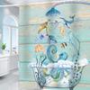 Funny Sea Turtle Shower Curtain,Hilarious Octopus Seaweeds In Bath Ocean Fish Seahorse Jellyfish Humor Shower Curtains for Bathroom,Fabric Bath