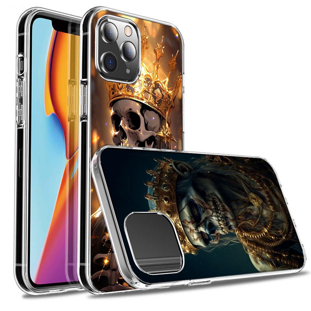 Crown Skeleton Emperor Phone Case For Iphone 16E 15 Pro 14 Plus 17E 16 17 Pro Max Air 11 12 13 Mini Shockproof Capa Cute Cove