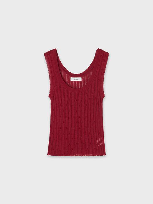 TINKNIT Punched Lace Sleeveless_Red