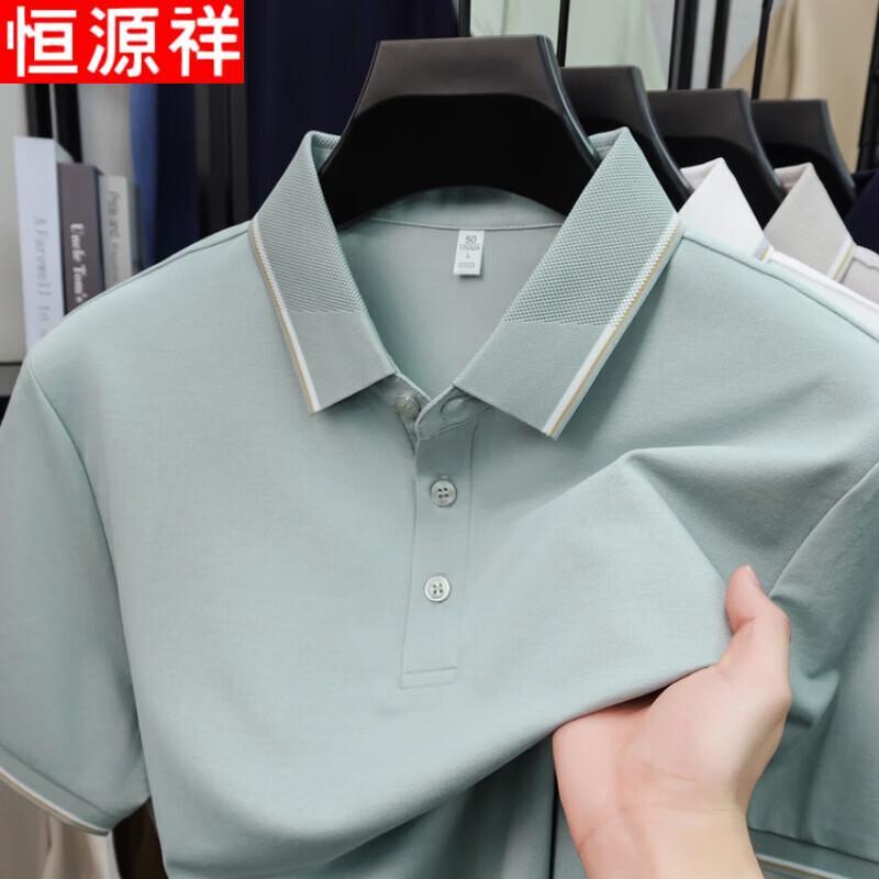 Hengyuanxiang Men's Mulberry Silk Blend Polo Shirt