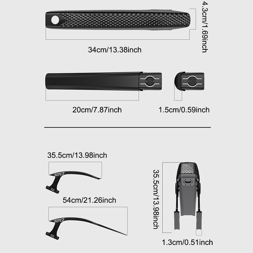 1/2pcs Bicycle Fenders Mountain Bike Mudguard Front Rear Tire Wheel MTB Bike Guard Fender for Front Rear Wheels Below 38mm