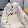 Vintage Style Hiphop Hooded Sweatshirt for Men Winter New Hip Hop Vibe Couple Coat
