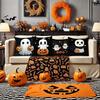 4pcs Halloween Throw Pillow Covers, Warm & Cozy, Black with Ghost & Pumpkin Print, Zippered, Machine Washable