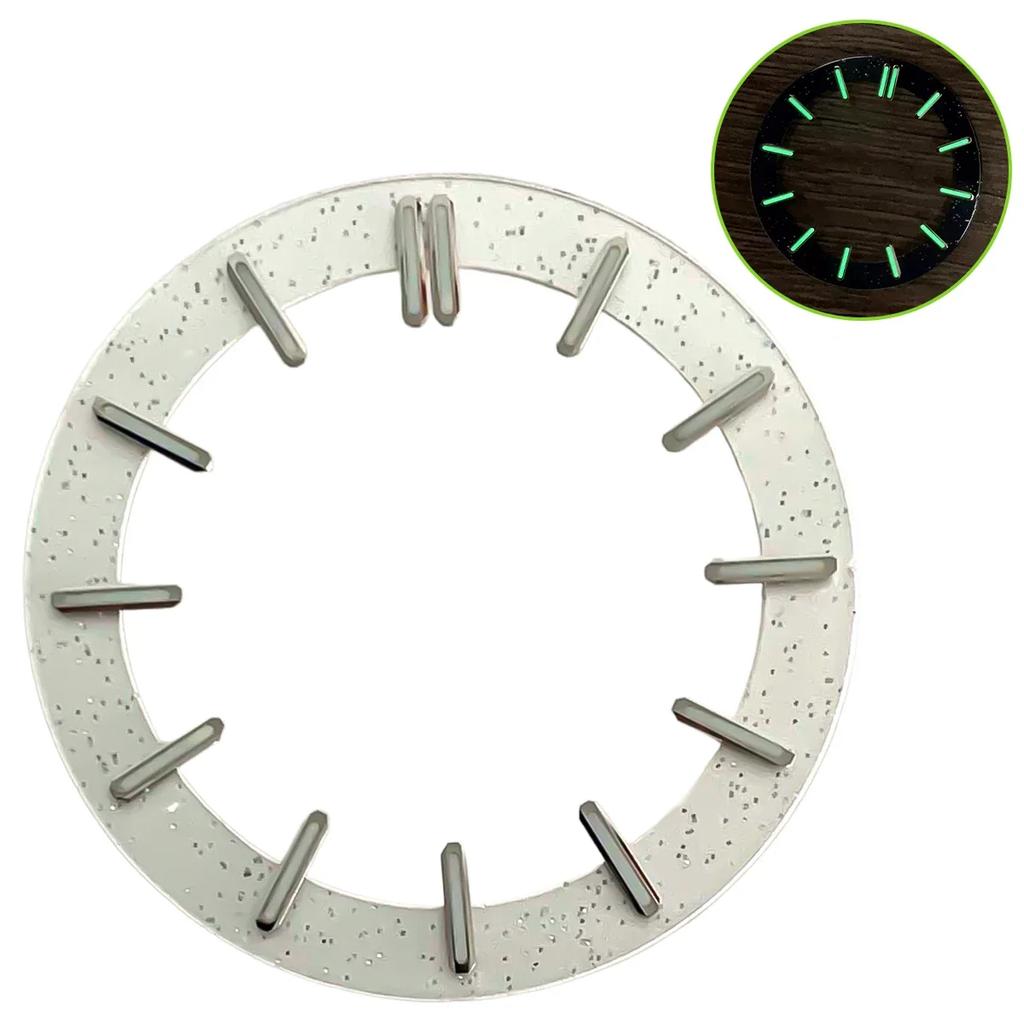 NH70 31.8MM Transparent Watch Dial for NH70 Movement Green Luminous Literal for NH35 Movement Dial Accessories