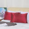 uxcell Pillowcase Satin Weave Envelope Style Cooling Cool to the Touch Pillowcase Set of 2 Pillowcases Plain Odor Resistant Wine Red 50x75cm