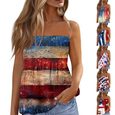 Tube Tops For Women,Cute Sexy Off Shoulder Print Sleeveless T-Shirt