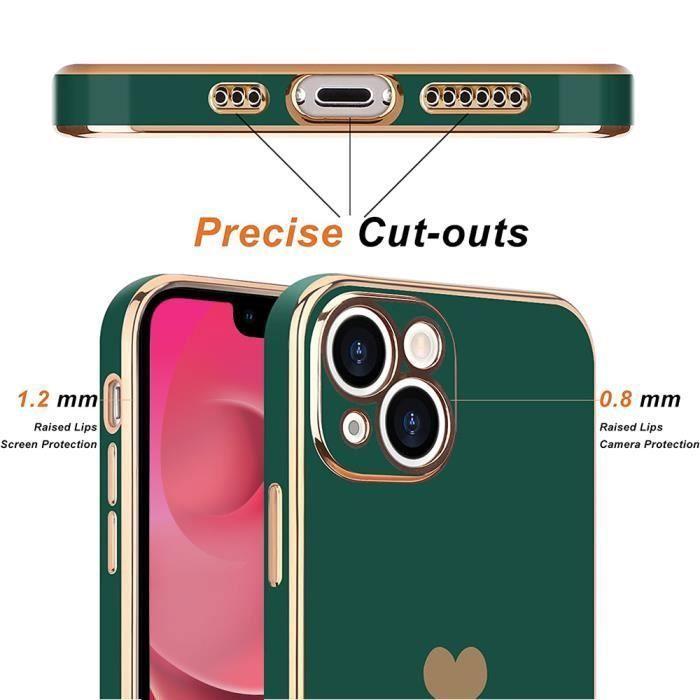 Coque de protection pour samsung galaxy a14 et a14 5g - booling - motif cœur - vert nuit