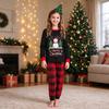 Christmas Family Matching Outfit Set with Neck Printed Top and Pants for Parent and Child