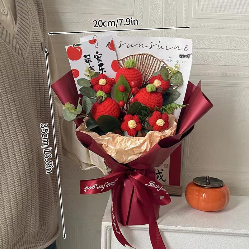 Mazzo di Girasoli all'Uncinetto Fiori Artificiali Lavorati a Mano Mazzi Fiore per Laurea con Sacchetto Regalo Matrimonio per Invitati