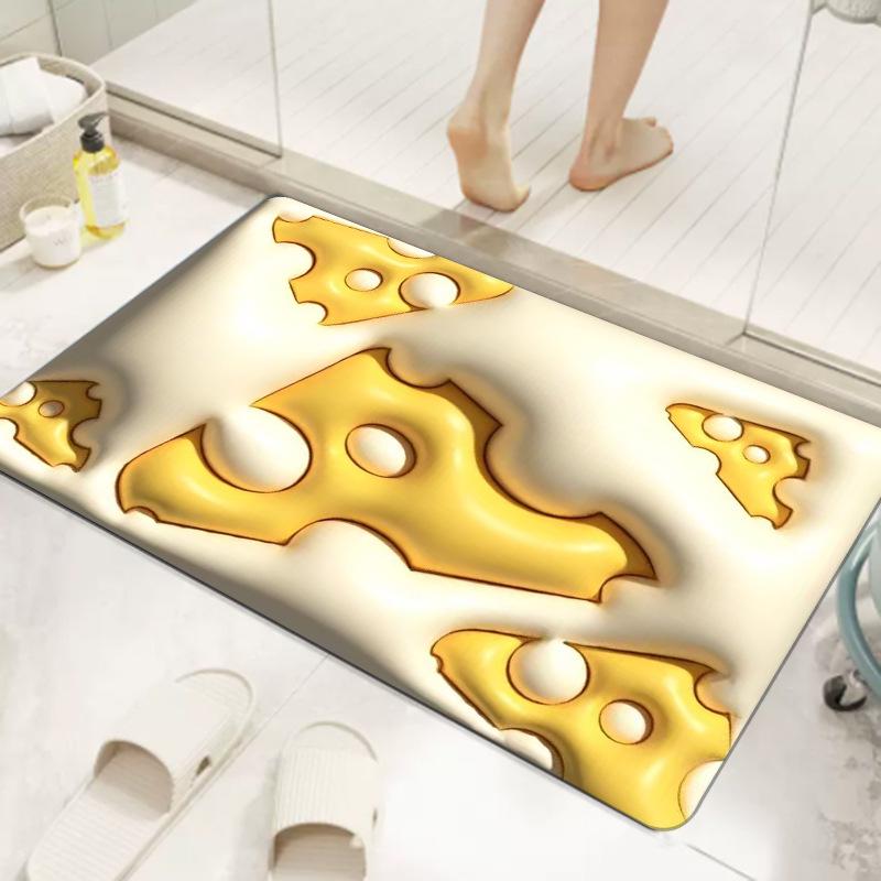 3D Expanding Floral Soft Diatom Mud Absorbent Anti-Slip Bathroom Floor Mat