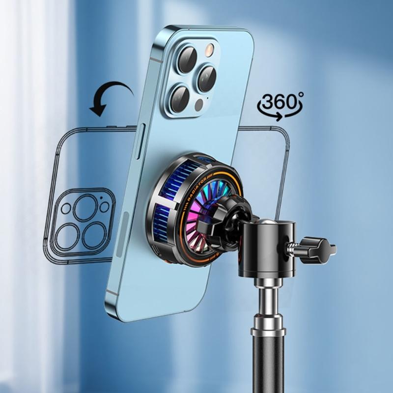Upgrades Ice Cooling Smartphone Coolers Magnetic Attachment 360 Rotation Phone Cooling Fan for Tablets & Mobile Phones