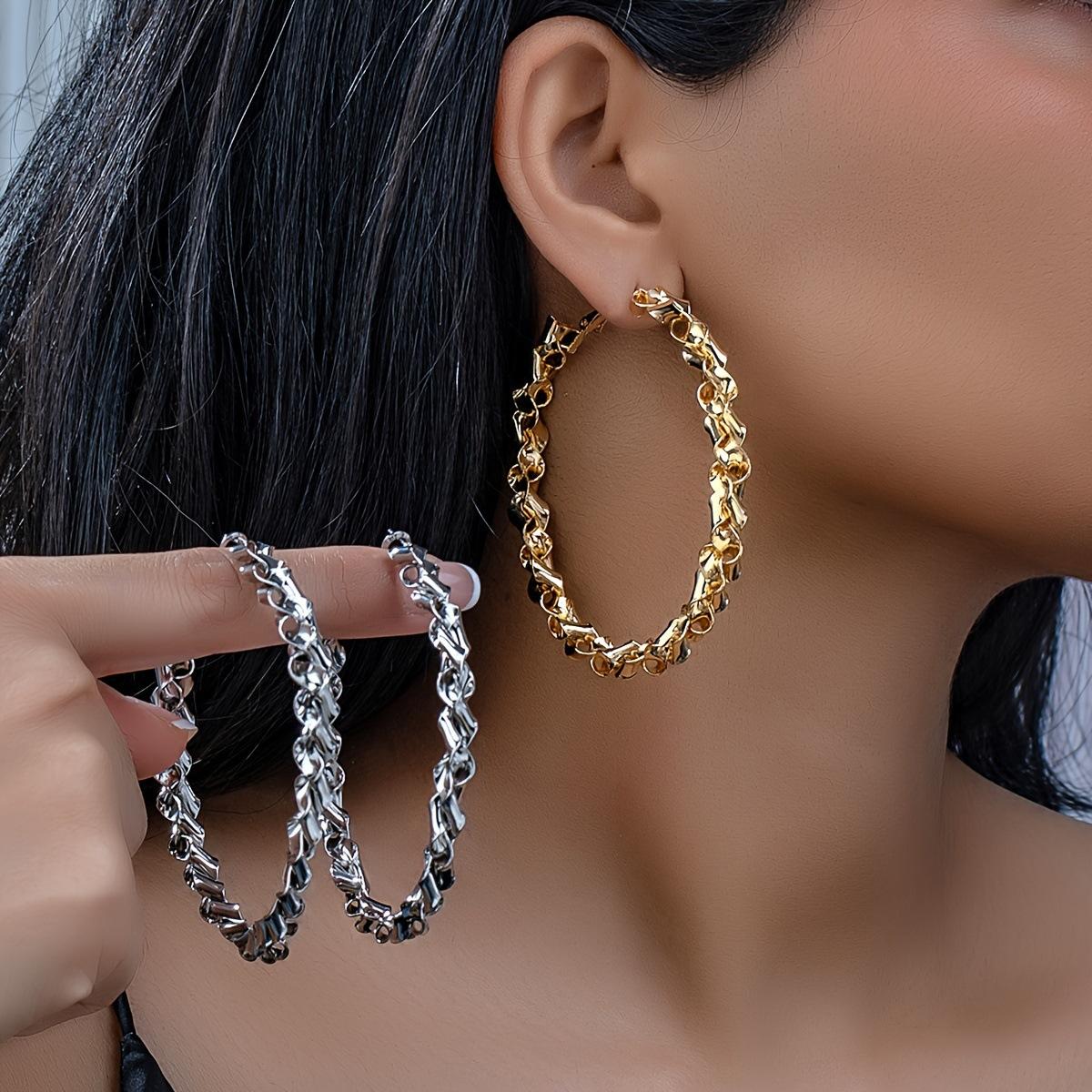 

Fashionable oversized exaggerated earrings золотой