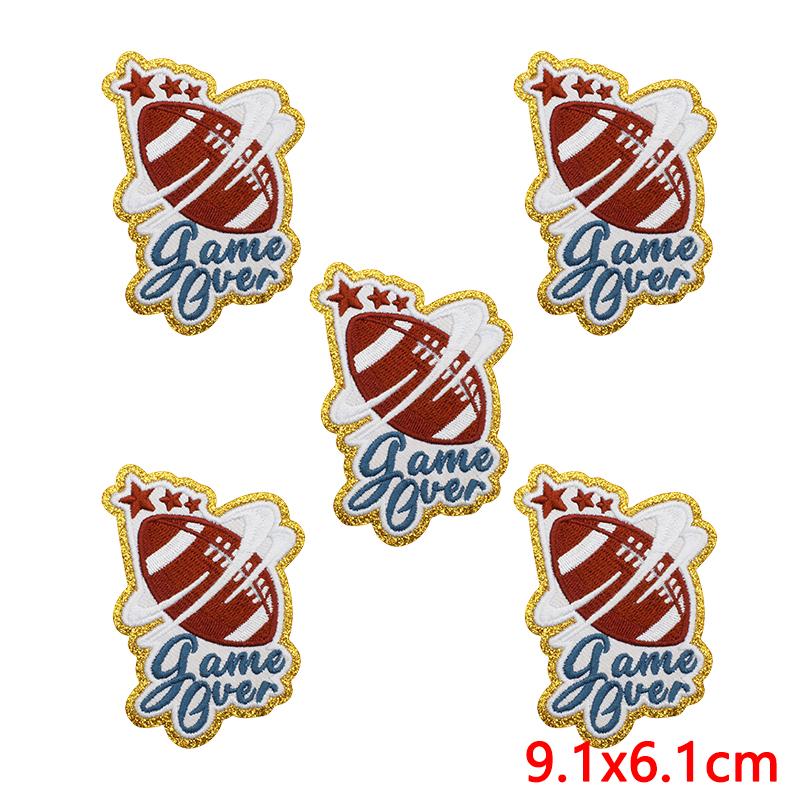 10pcs Wholesale Rugby Love Patches On Clothes Applique Diy Greet Towel Embroidery Iron On Patches For Clothing Sew Stickers 