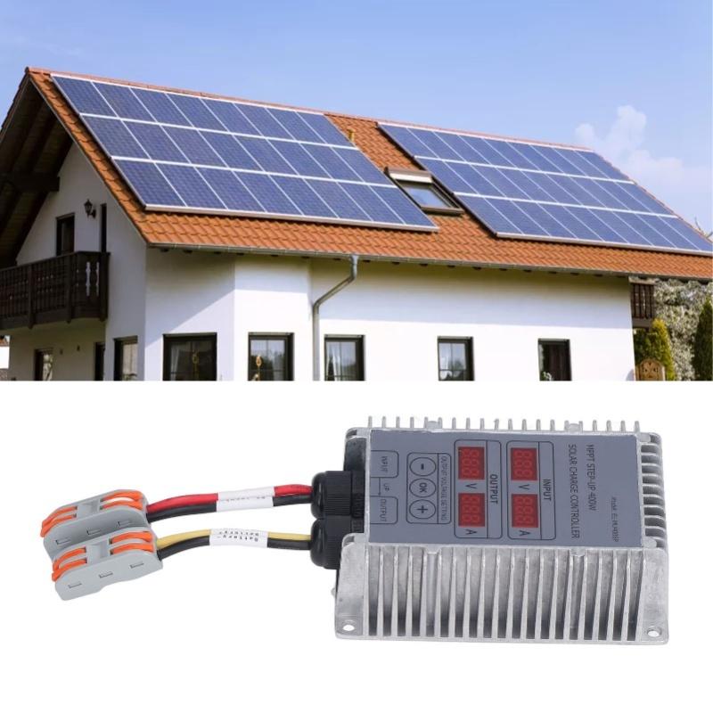 Solar Battery Charge Controller Boost MPPT Voltage Adjustable Waterproof With Display 24-85V 400W