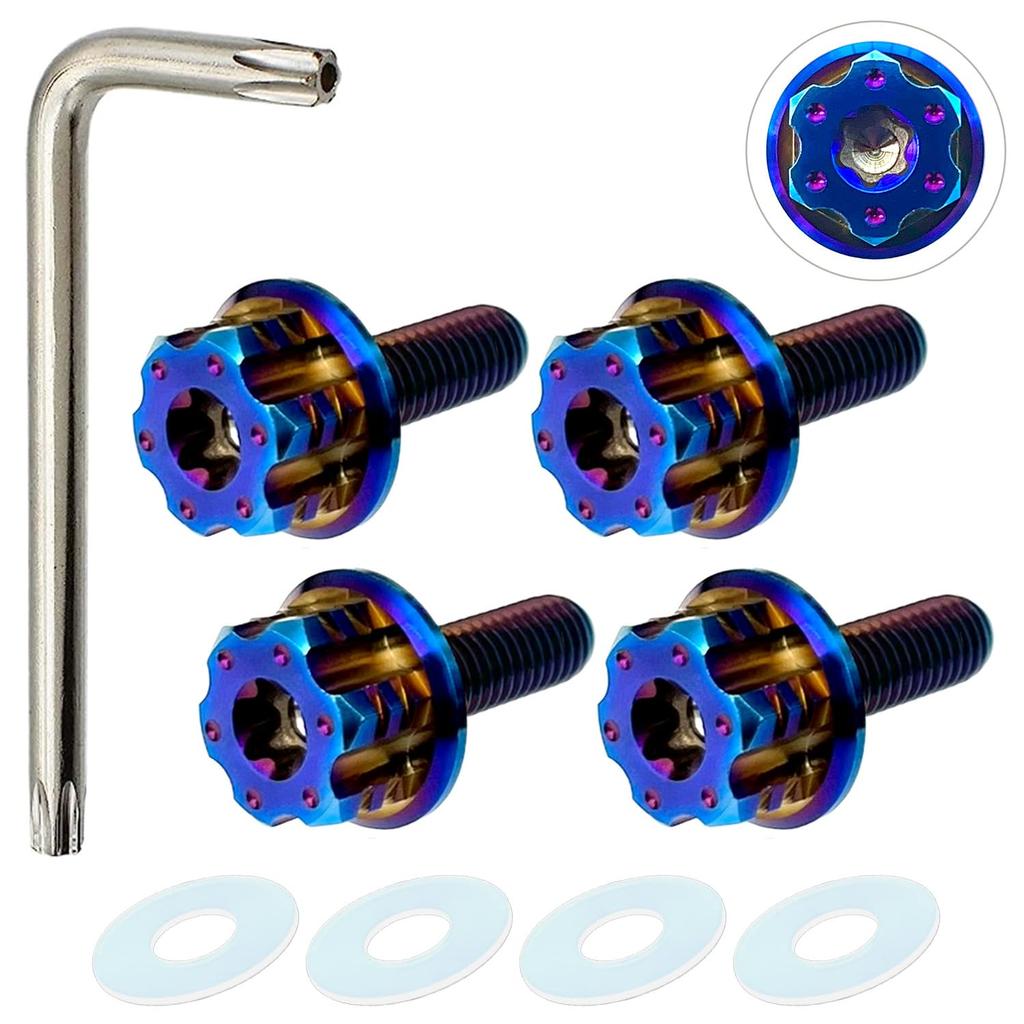 RENPA Titanium Alloy License Plate Bolt Wild Design Vehicle Inspection