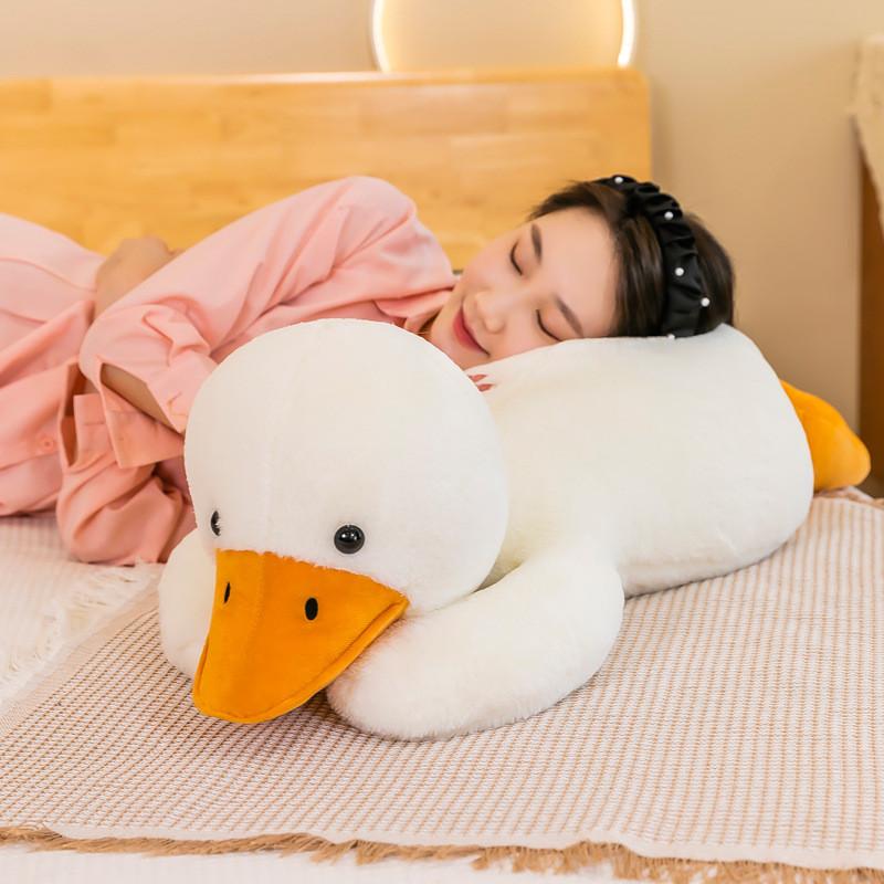 Duck Plush White Toy Cartoon Stuffed Animal Doll Decoration Kids Cushion Gift