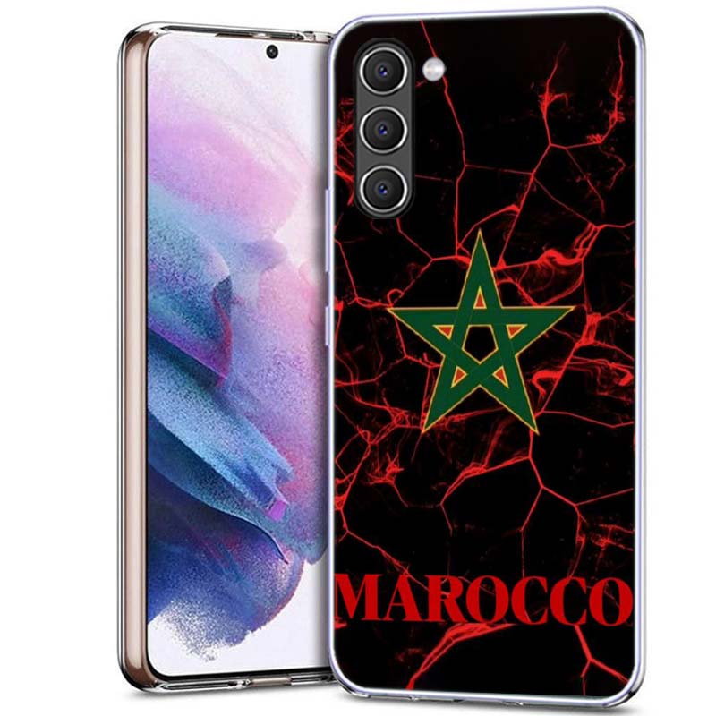 Marokko Flagge Fußball Handyhülle für Samsung A16 A26 A36 A56 A17 A37 A57 A07 A06 A02S A12 A22 A32 A52S A72 Galaxy A70 A50S A71 A51
