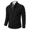 Men's stand-up neck cardigan sweater dad's knitted sweater thickened fashion jacquard knitted jacket men's