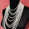 Pearls Shoulder Jewelry Multi-layer Chain Collar Necklace for Music Festival