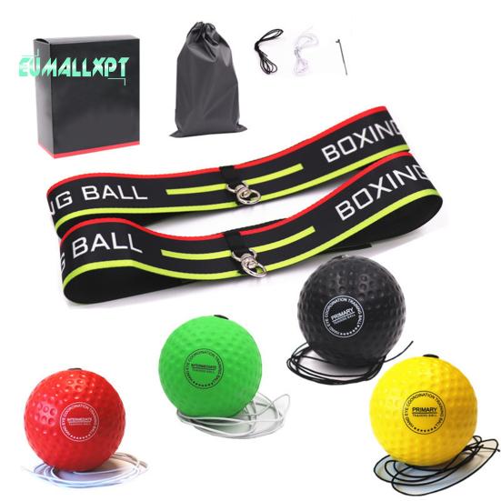 Sada boxerských míčů s čelenkou – nastavitelný lehký přenosný, boxerský míč s rychlostí úderu, pomůcka pro trénink koordinace ruky a oka