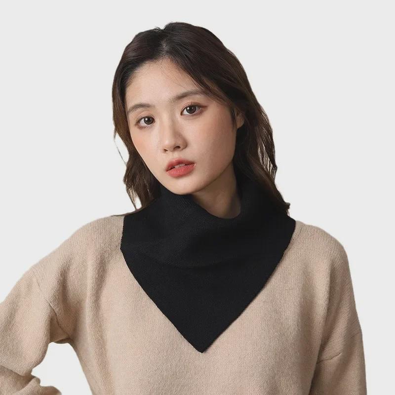 Cozy Unisex Knitted Pullover Triangle Scarf for Autumn/Winter Neck Protection