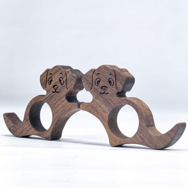 Süßer Holz-Buchseitenhalter Hund Form Markierungszeichen Lesezeichen Lesezeichen Lesezeichen Daumen Holzbuchhalter Handgemacht