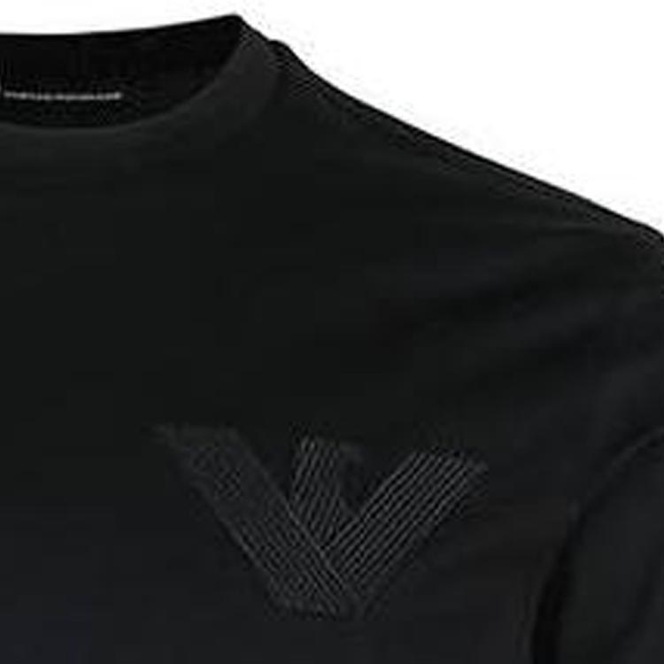 Emporio Armani SS23 Logo Embroidered Crew Neck Short Sleeve T-Shirt Men tops Black 3R1TZ3-1JSAZ-0999