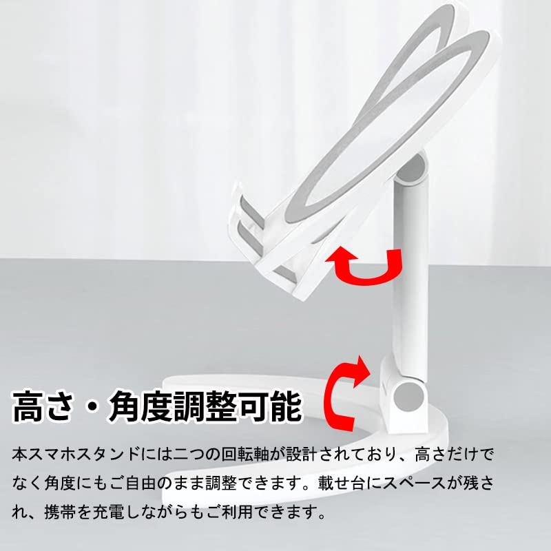 JEWYOCO Klappbarer Make-up-Tischaufsatz Perfekt für und Smartphone Höhen- und Winkelverstellbarer Spiegel, Spiegel, Kompakt, Leicht, Rund, Tragbar, Ausflüge,