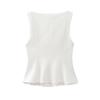 2025 Women's Spring Slimming Elastic Vest with Short Skirt Hem Style